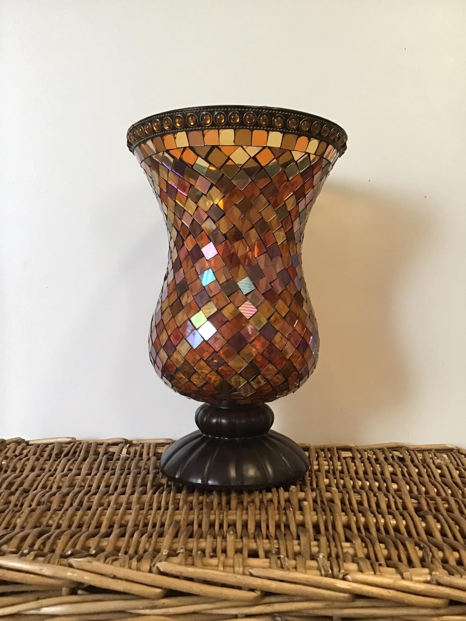 Partylite Global Fusion Hurricane Stained Glass Mosaic Candle Etsy