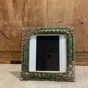 Vintage Green Emaille Bilderrahmen, Bling für Ihre Erinnerungen
