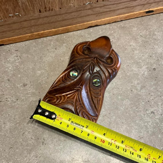 Vintage Maori KORURU Wood Mask With Mother of Pearl Eyes - Etsy