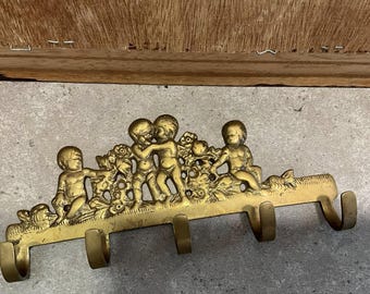 ヴィンテージ真鍮壁掛け天使の飾り板 フック5個付き - Etsy 日本