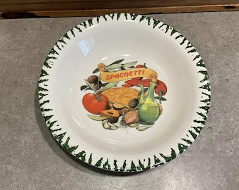 Vintage italiensk spaghetti skål: Individuell pastarätt tillverkad i Italien