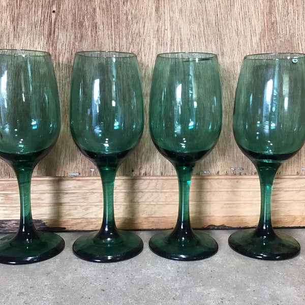 Green Wine Glasses Etsy