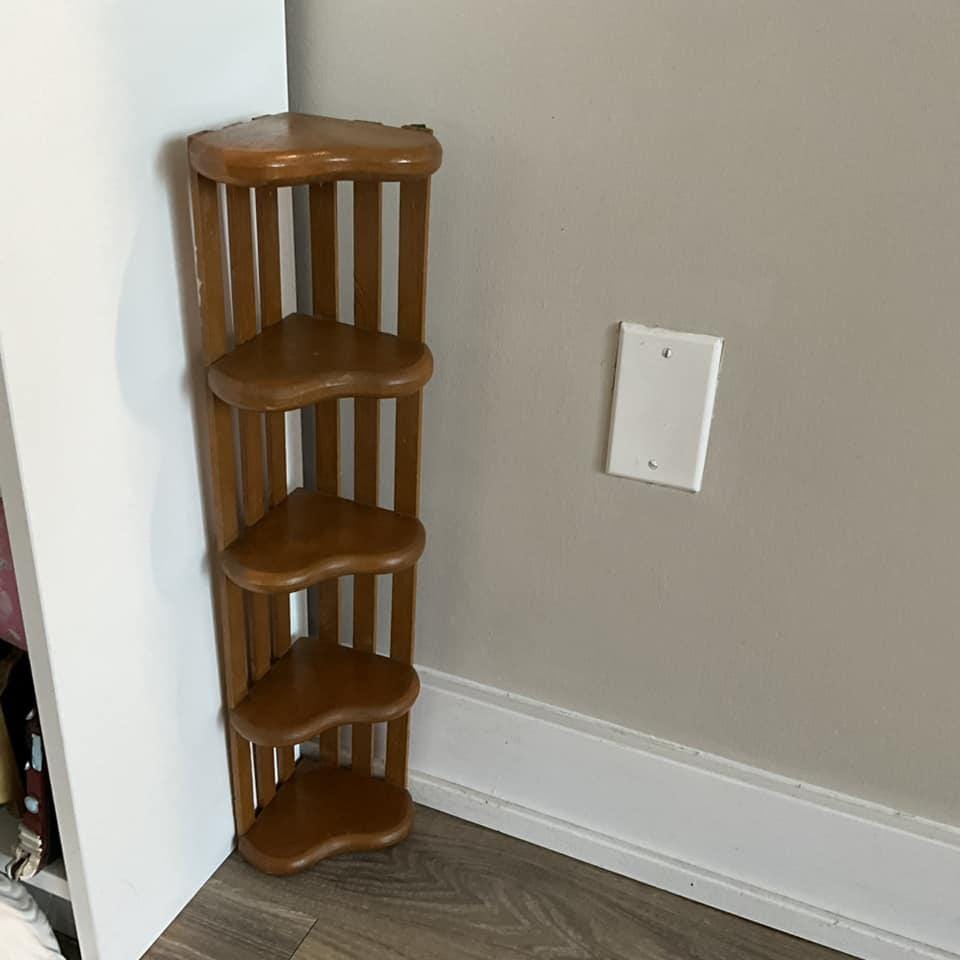 Vintage Heart-shaped Pine Corner Shelf - 5 Tier Wooden Display - Etsy
