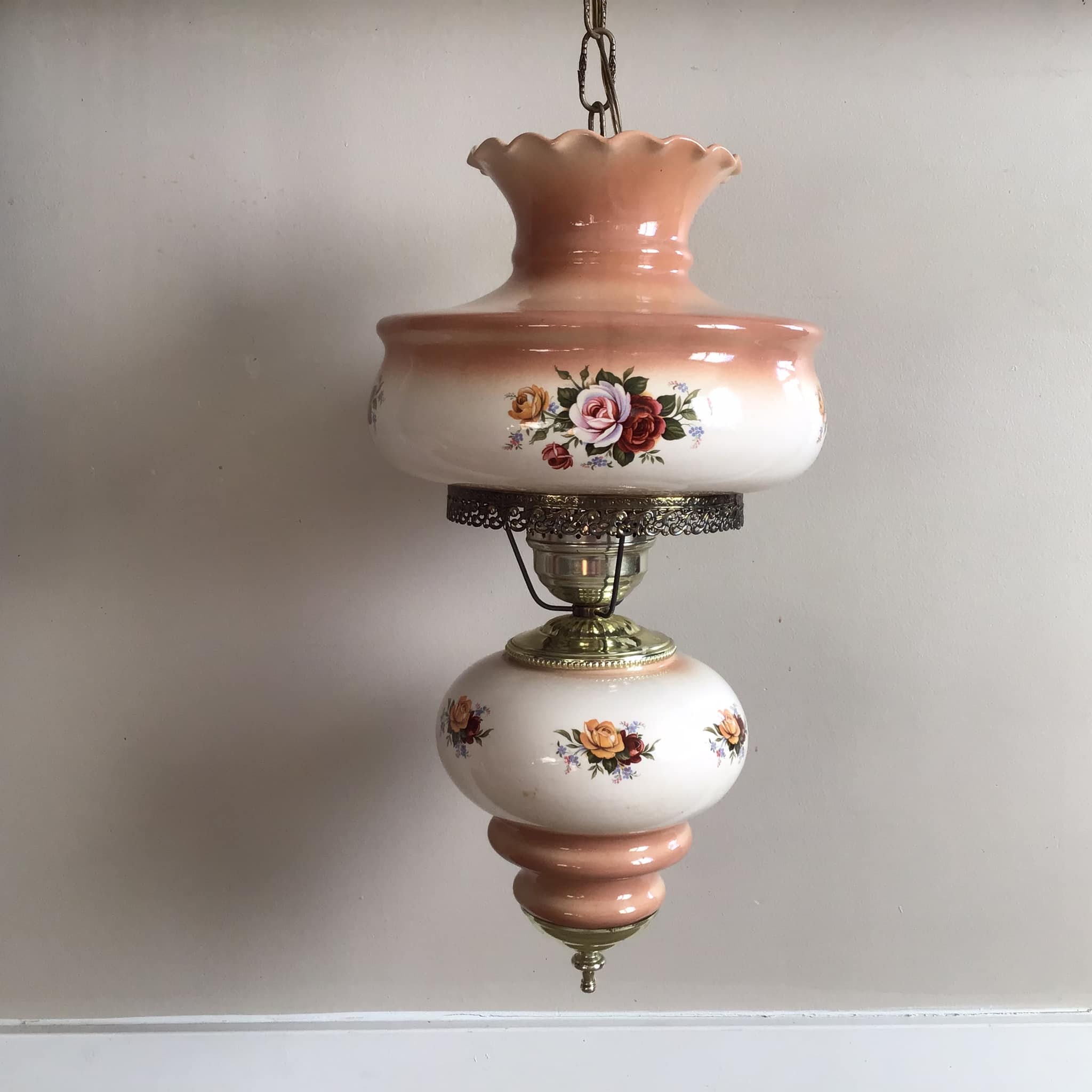 Oneach Vintage Farmhouse Table Lamps Set of 2 for Bedroom  Vintage Style Cream and Brown Floral Table Lamp Pair main image 1