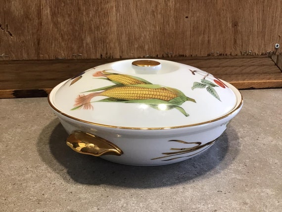 ロイヤルウースター　キャセロール　イブシャム　ヴィンテージ　蓋付き ヴィンテージ ロイヤルウースター イヴシャム ゴールド 磁器 蓋付き