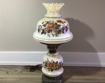 Buy Lucy Tiffney White/Pink Floral Glass Table Lamp from the UK online shop