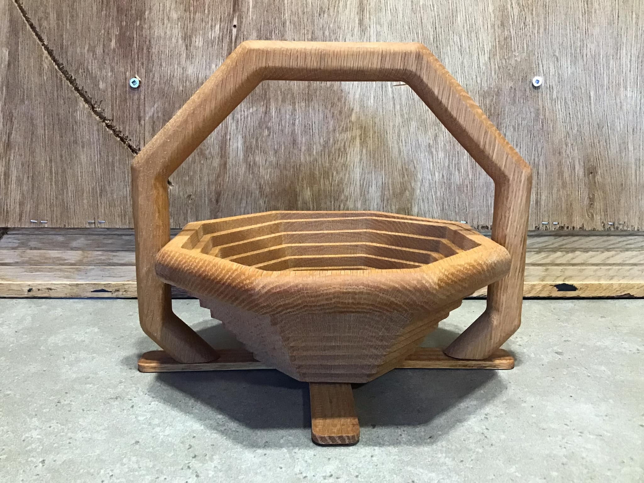 Collapsible Rustic Wood Basket 12 inch One Compartment