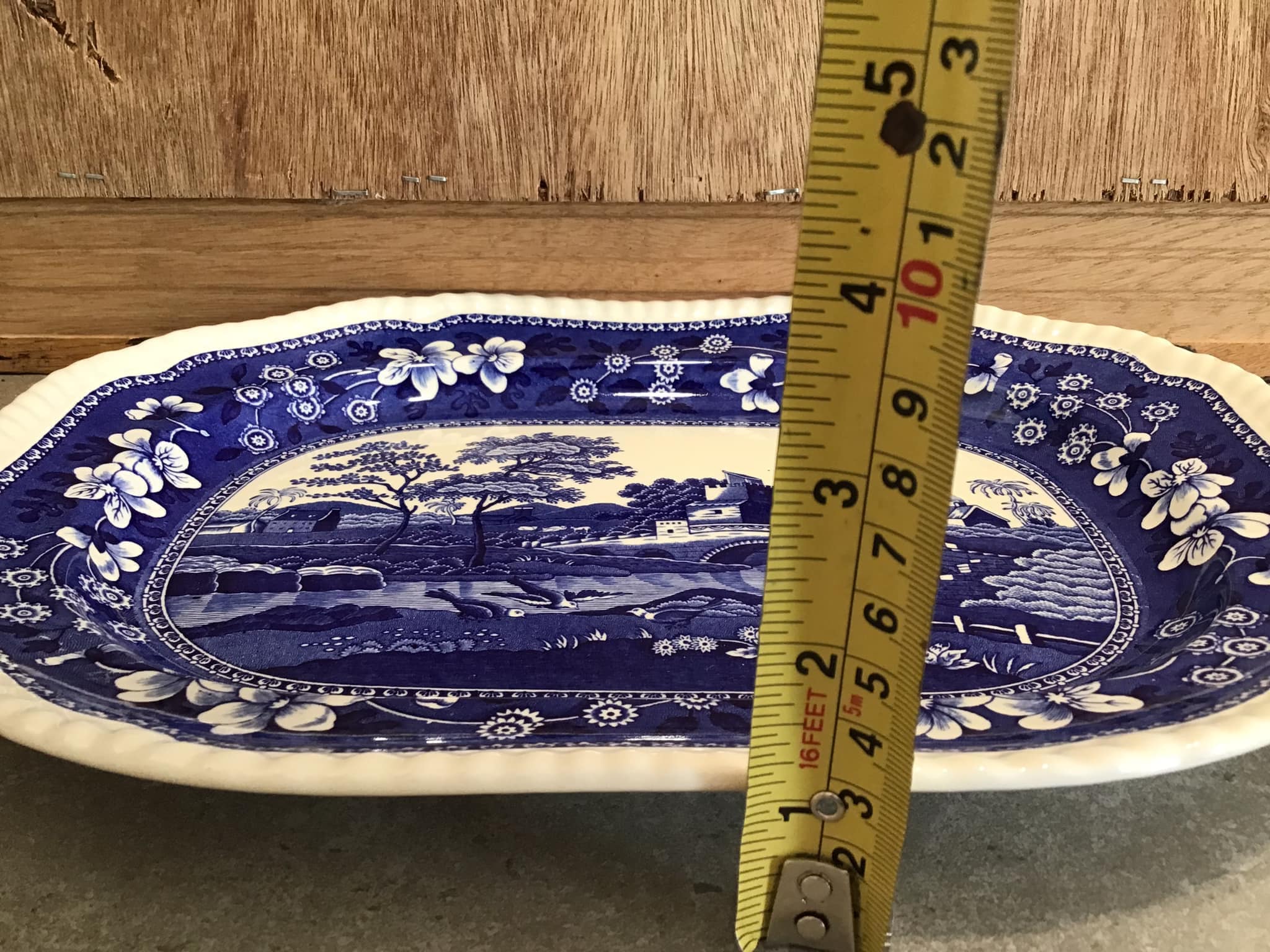 青と白の風景画 バターケース　vintage Spode 青と白の風景画 バターケース vintage Spode 青と白の風景画