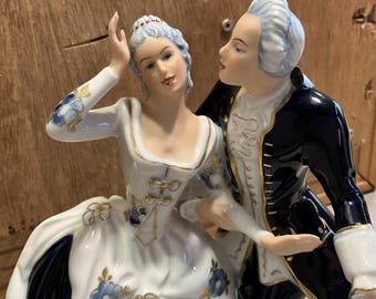 Royal Dux, Bohemia Porcelain, Courting Couple Figurine, Colonial