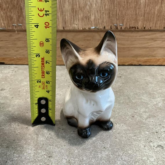 シャム猫 陶器製 置物 オブジェ インテリア 昭和レトロ ヴィンテージ陶器製シャム猫の置物 - Etsy 日本