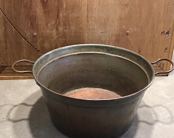 Vintage Kupfer Marmelade Pfanne: Antiker Midi-Topf mit Griffen