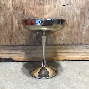 Vintage Silver Plated Italy Footed Goblet Wine Cup Glasses Stemware Barware Hollywood Regency Decor Silverplate