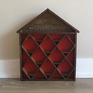 Vintage Wooden Wall Display Case for Miniature Knick knack