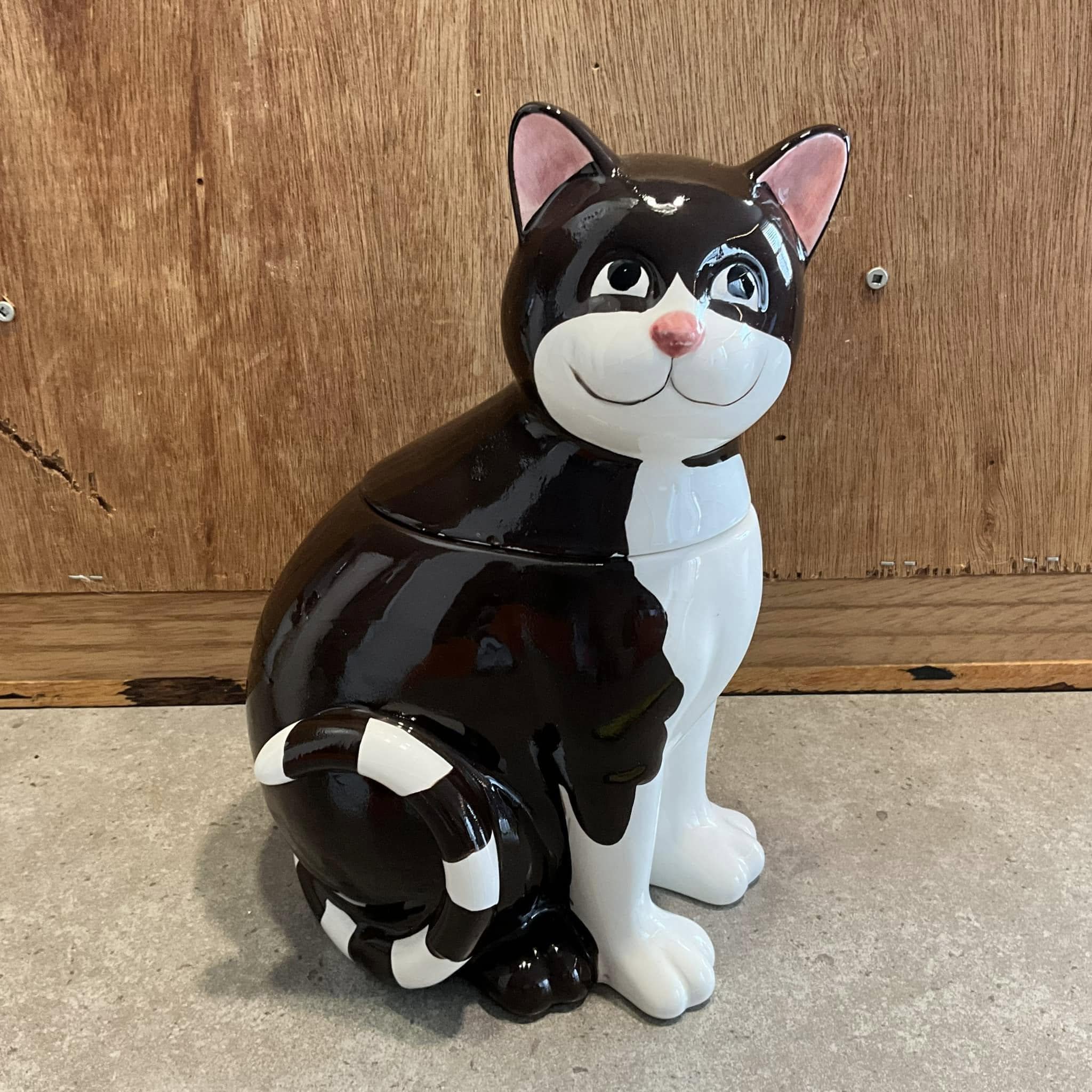 Ceramic Cat Cookie Jar, Treat Jar, Black, White - Etsy