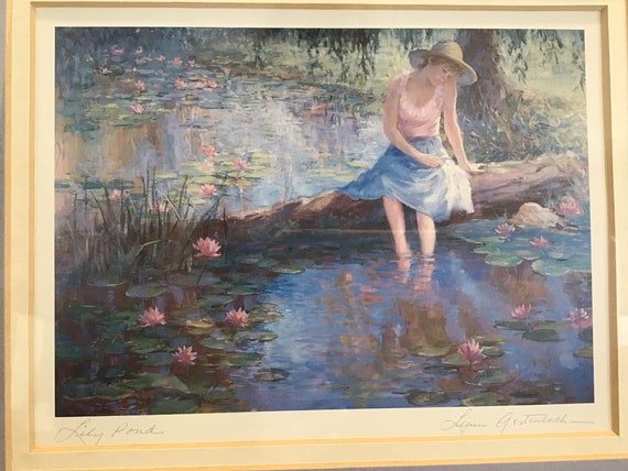 Vintage Lynn Gertenbach Signed Print Picture Titled Lily