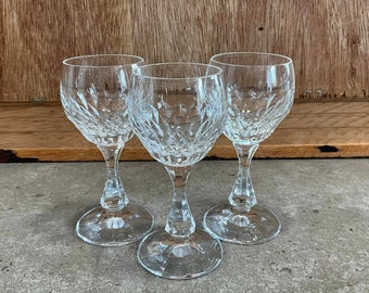 3 Schott Zwiesel Volterra Pattern Small Wine / Sherry / Port Crystal Glasses - Made in Germany