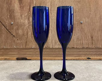 ミカサ エステート コバルトブルー シャンパンワイングラス 2個セット