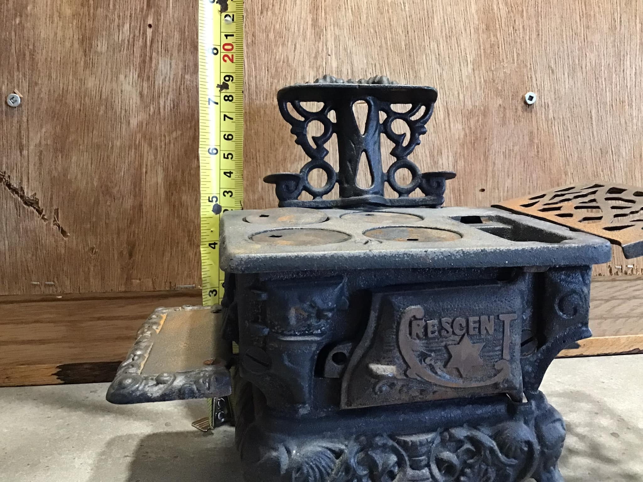 Vintage Mini Cast Iron Stove 'crescent' Metal Kitchen Stove