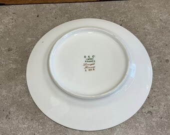 リモージュ・フラゴナール磁器プレート：コバルトブルーと金彩