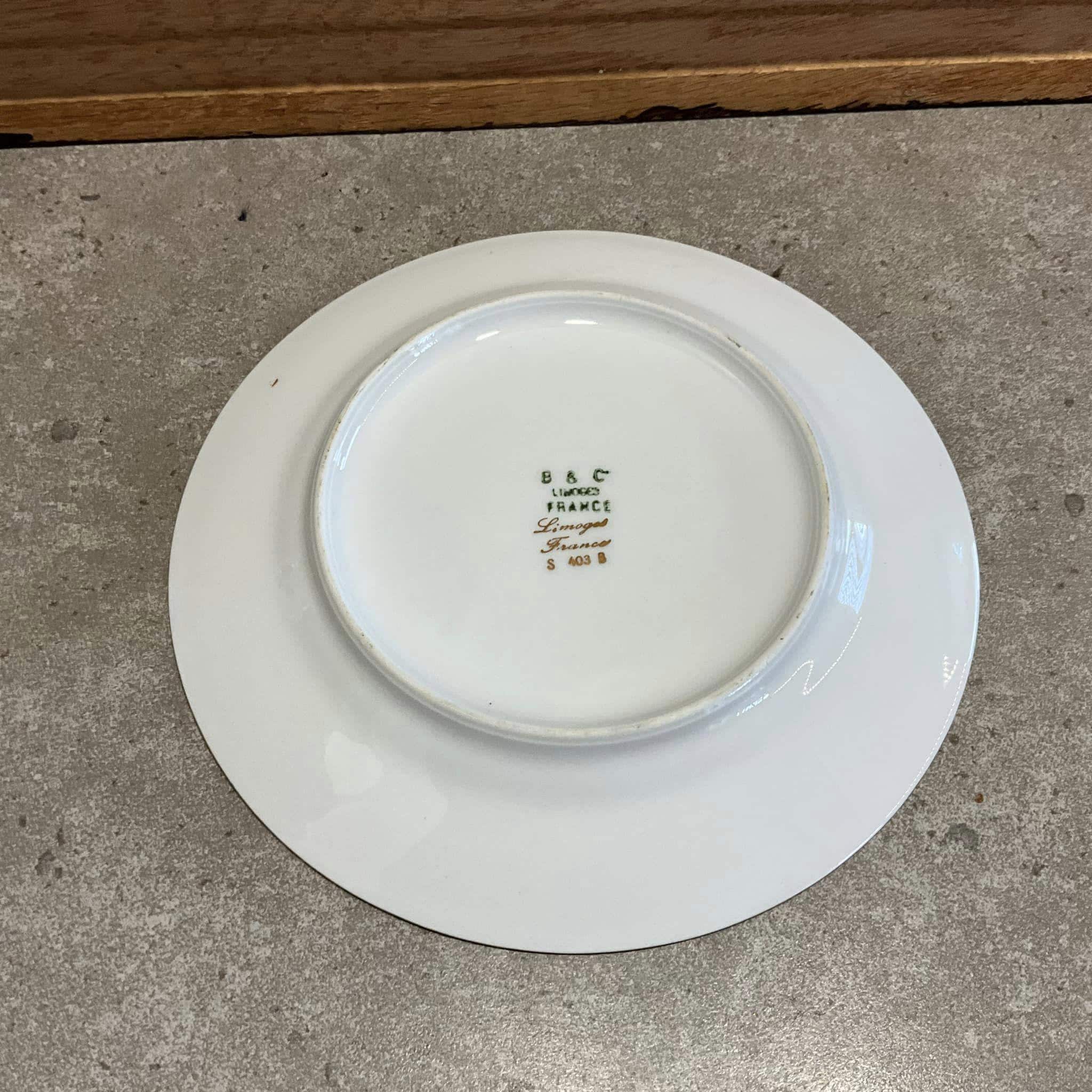 リモージュ・フラゴナール磁器プレート：コバルトブルーと金彩