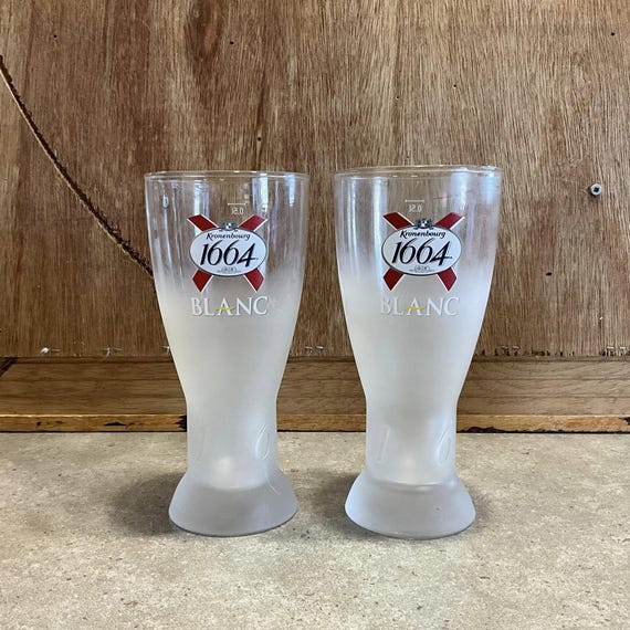 Kronenbourg 1664 Blanc Beer Glasses: Frosted Barware - Etsy