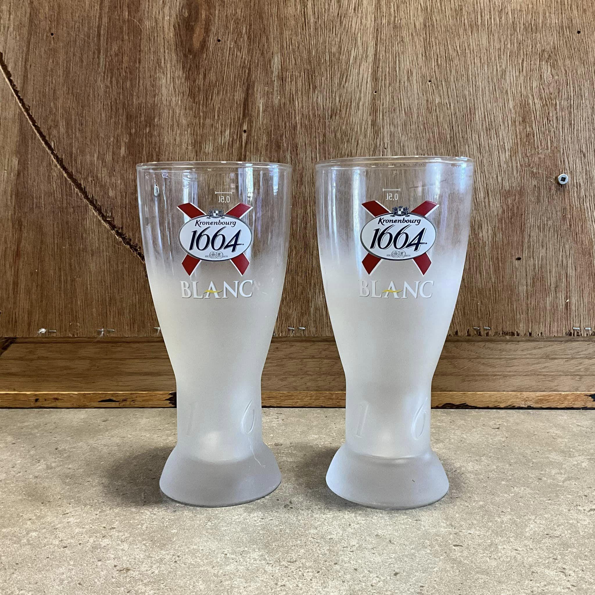 Kronenbourg 1664 Blanc Beer Glasses: Frosted Barware - Etsy