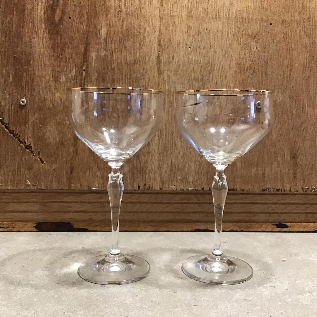 MIKASA Crystal Cocktail & Champagne Glasses, Margarita, Glassware gold