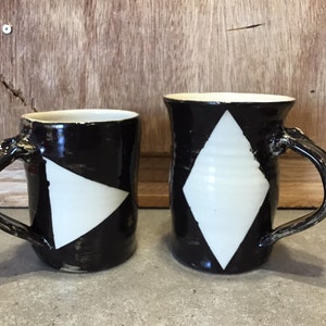 2 Abstract Pottery Mugs
