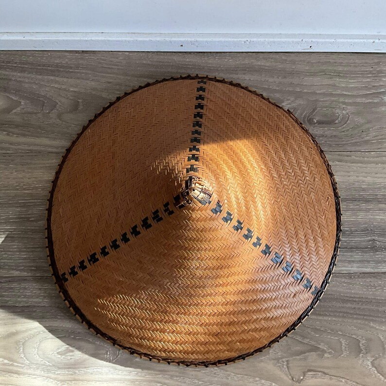Old Vintage Oriental Asian Rice Field Woven Hat - Etsy