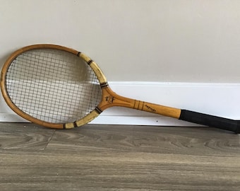 Raquette Tennis Bois Antique Spalding Genève – Avec Presse