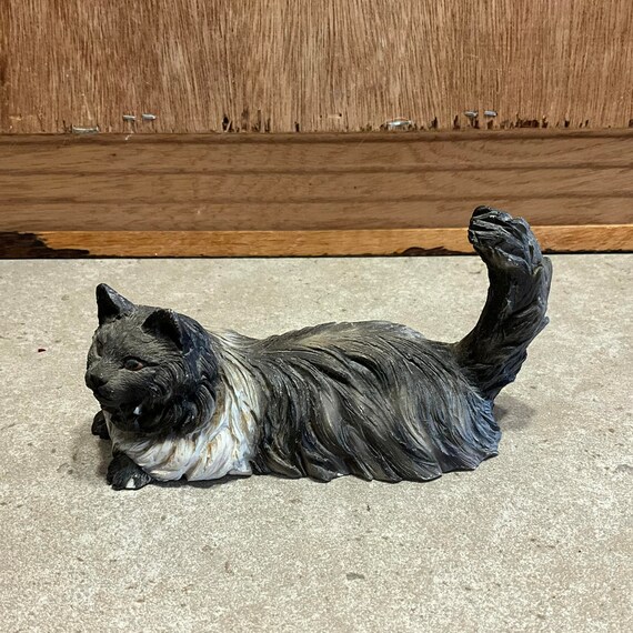 イタリア製樹脂製猫の置物 猫の彫刻 コレクター向け ホームシェルフ