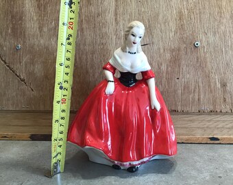   赤いドレスの女性像 陶器製置物 England il_340x270.4101676061_2htr.jpg