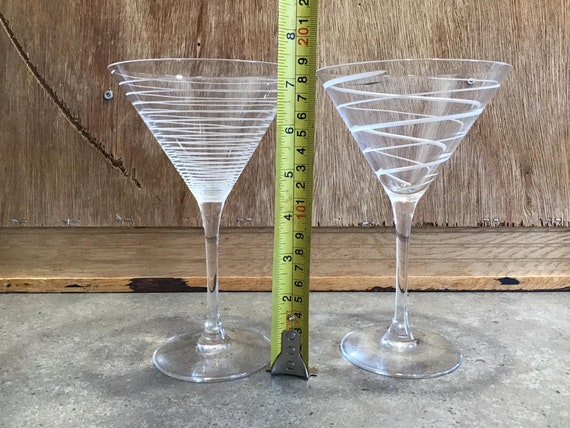 2 MIKASA Abstract Martini Glasses CHEERS Cocktail Glasses 