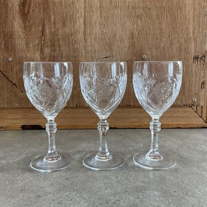 Vintage, Crystal, set of 3, Cognac Glasses, Mid century Modern, Barware Accessories
