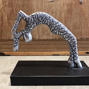 Metal Abstract Yoga Sculpture, Meditation Figurine, Metal art sculpture, Yoga Figurine.