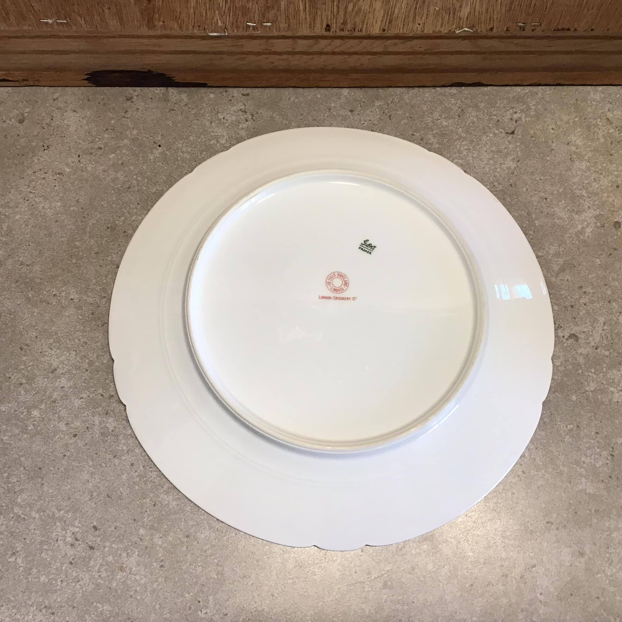 old Arabia＊Miranda＊20cm plate・* Limoges Porcelain Lunch Plates, Purple Flowers, GDA France, CH