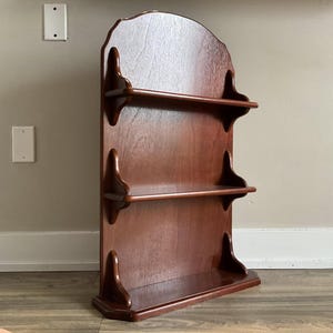 Vintage Wood Display Wall Hanging, Vintage Wooden Display Shelf - 3 Tier - Hang on Wall or Sit on Table - Miniature Collection Shelf