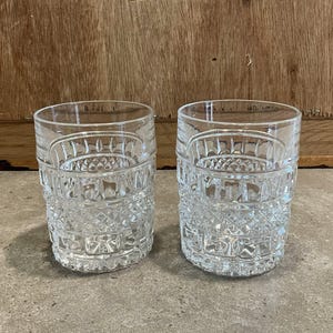 Vintage Diamond Cut Glasses Old Fashioned - Etsy Canada