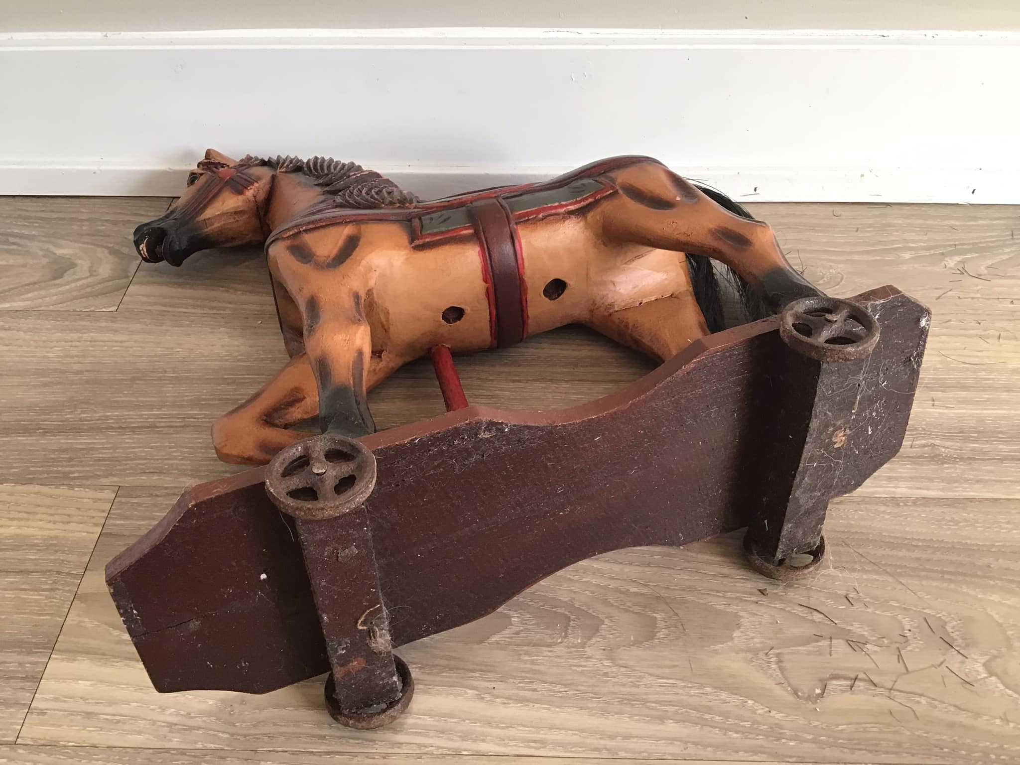 hoe vaak En rekken Antiek handgesneden houten schommelpaard speelgoed - Etsy België