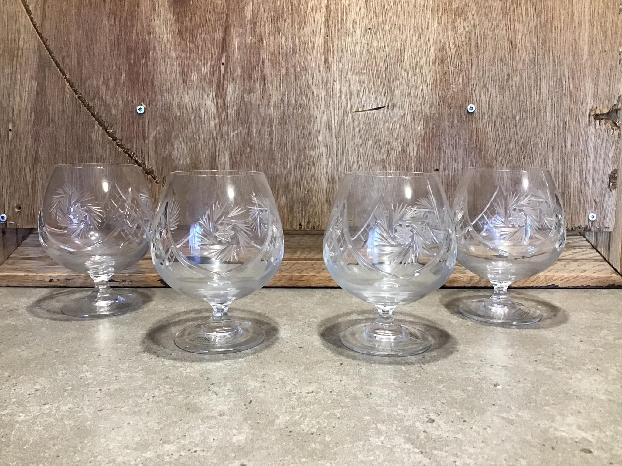 Vintage 1960s Blue Glass Brandy Snifters, Set of 4 – 2bModern