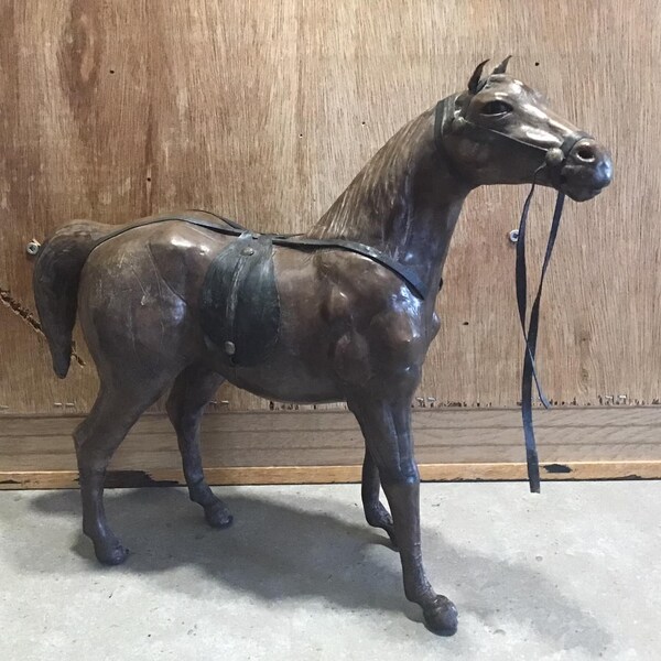Leather Horse Statue Etsy