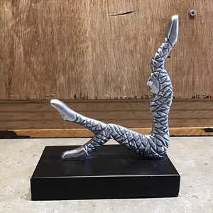 Metal Abstract Yoga Sculpture, Meditation Figurine, Metal art sculpture, Yoga Figurine.