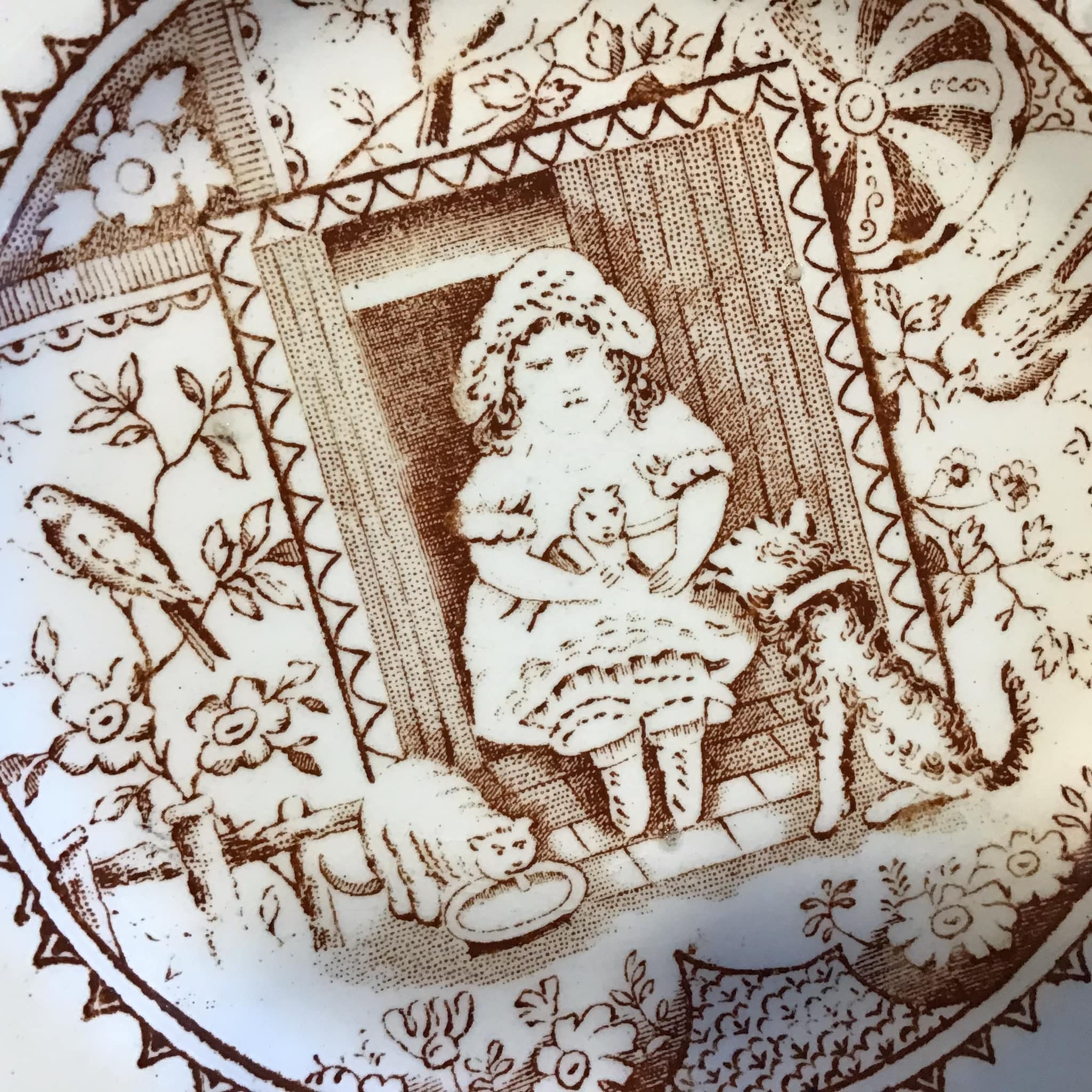 アンティーク・スタッフォードシャー皿：チャールズ・アラートン作