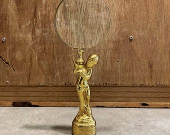 Lupa figurativa Art Nouveau vintage, accesorio de escritorio, lupa decorativa de mesa ornamentada, regalo de oficina