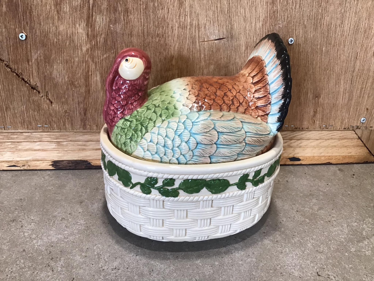 Vintage Ceramic Turkey Bowl With Lid Thanksgiving Turkey Etsy