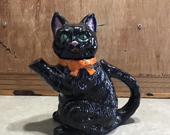 Vintage Black Cat Teapot Made in Japan