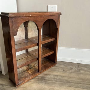 Mirrored Shadow Box Shelf Vintage Wood Display Wall Hanging