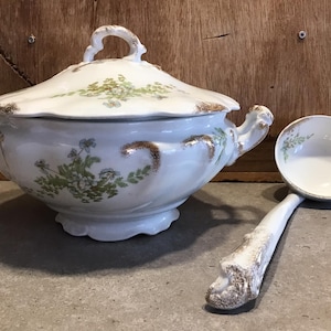 Antique J&G Meakin Tureen: Hanley England Porcelain Serving Dish