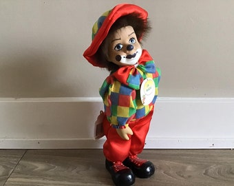 Ancienne Poupée Clown Vintage JESMAR Espagne - Celluloïd Coloré - Années 1960/70
