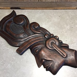 Vintage Honduras Wooden Mask, Wall Hanging Mask, Folk Art, Wood Hand Carving, South America Home Decor